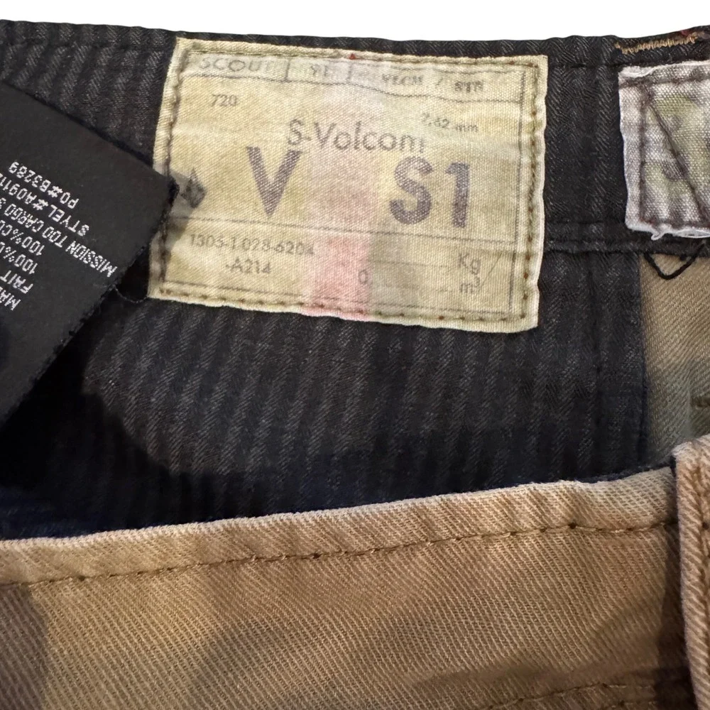 Y2K Volcom Cargo Shorts Mens 31 Brown Cotton Utility Skate Gorpcore Streetwear